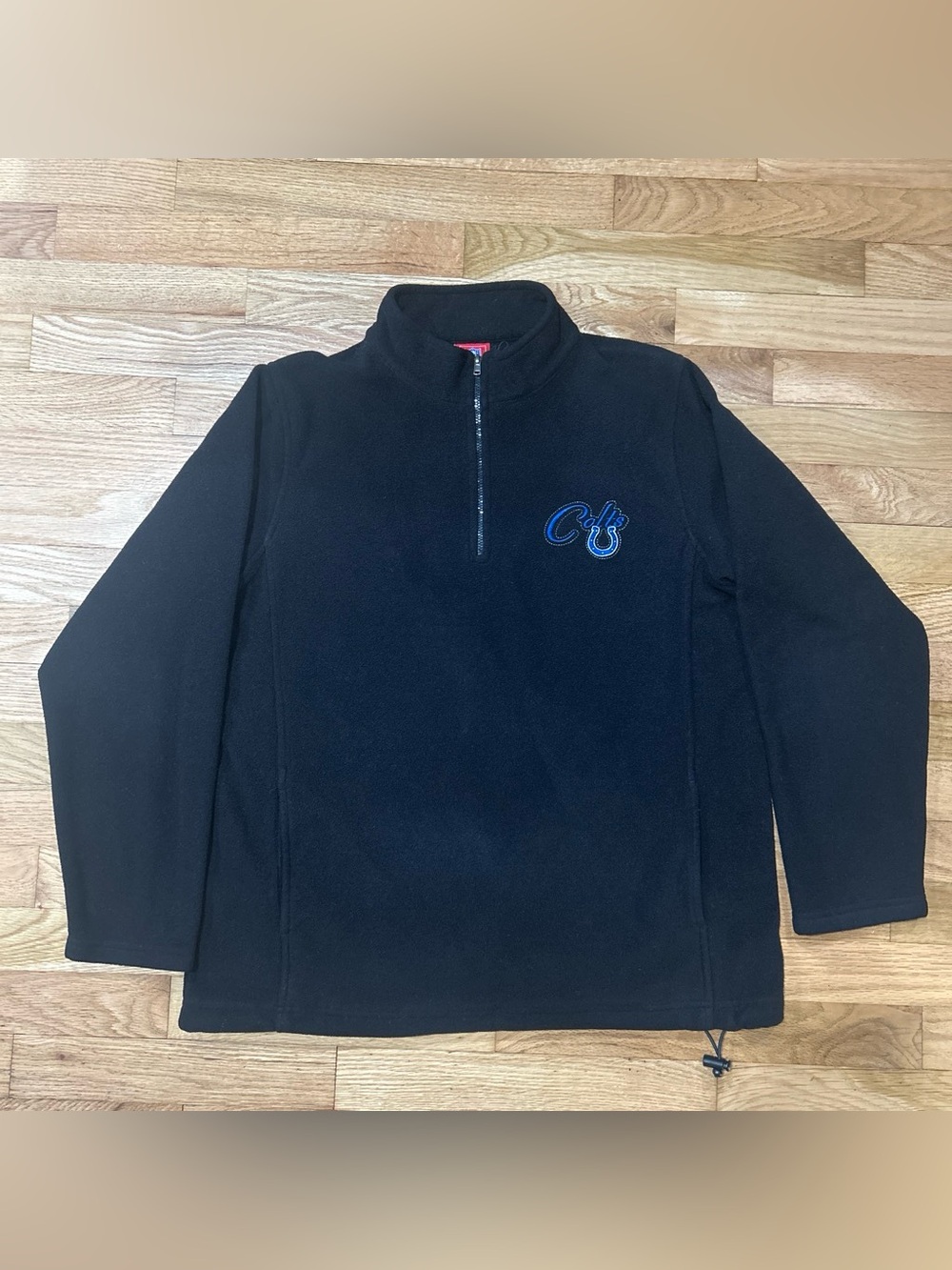NFL For Her Indy Colts Embroidered Black Quarter-Zip Fleece Pullover - Women- XL